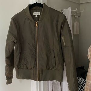 Olive green bomber jacket